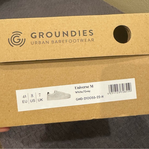 Groundies Universe-M white/grey leather sneakers 41eu/8us/7uk - Picture 2 of 4